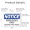 Signmission Employees Only Beyond This Point OSHA Notice Sign, Aluminum, 10in W x 7in L, 2PK OS-2PACK-NS-A-710-L-15607 - alternate 5